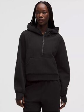 Lululemon Scuba Oversized Half-Zip Hoodie Sweatshirt Black Size M/L NWT